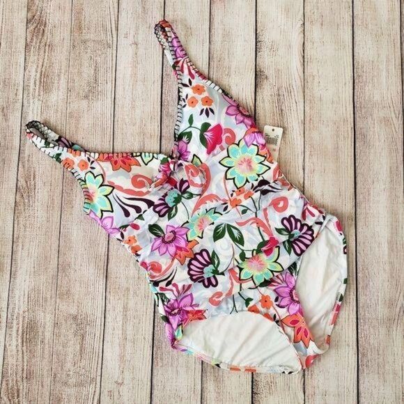 NWT Anne Cole Fleetwood Floral Key-Hole One-Piece Swimsuit - Picture 3 of 9